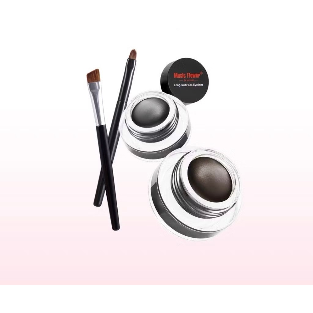 M1007 เจลไลน์เนอร์เขียนขอบตาและคิ้ว เขียนง่าย ได้หลายขนาด  กล่องมี 2 สี