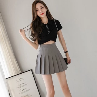 พร้อมส่ง กระโปรงเทนนิส สีพื้น น่ารักเกาหลี