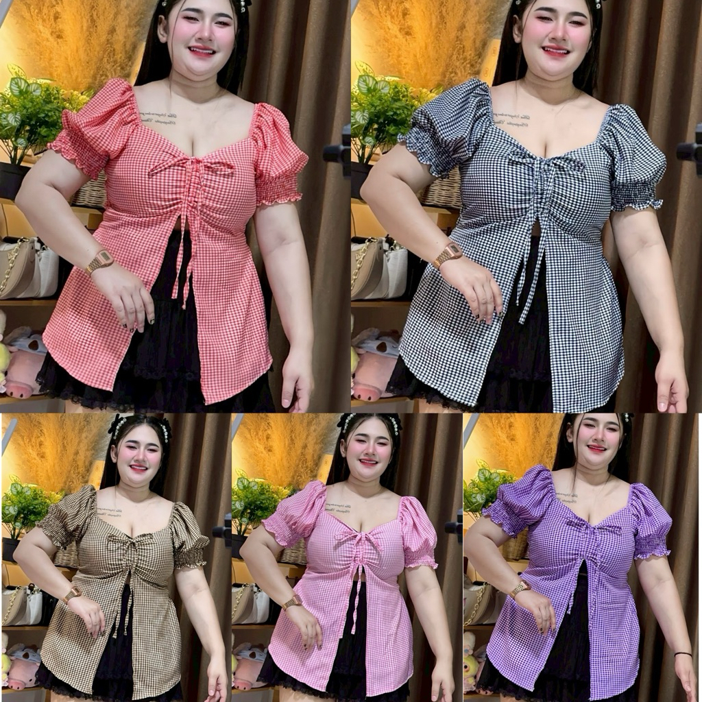 ☑️ถูกที่สุด เสื้อสาวอวบลายสก็อต อก38-46 สีพาสเทลน่ารัก ใส่ได้ทุกลุค แมทต์ง่ายมากค๊าพี่สาว (A89)