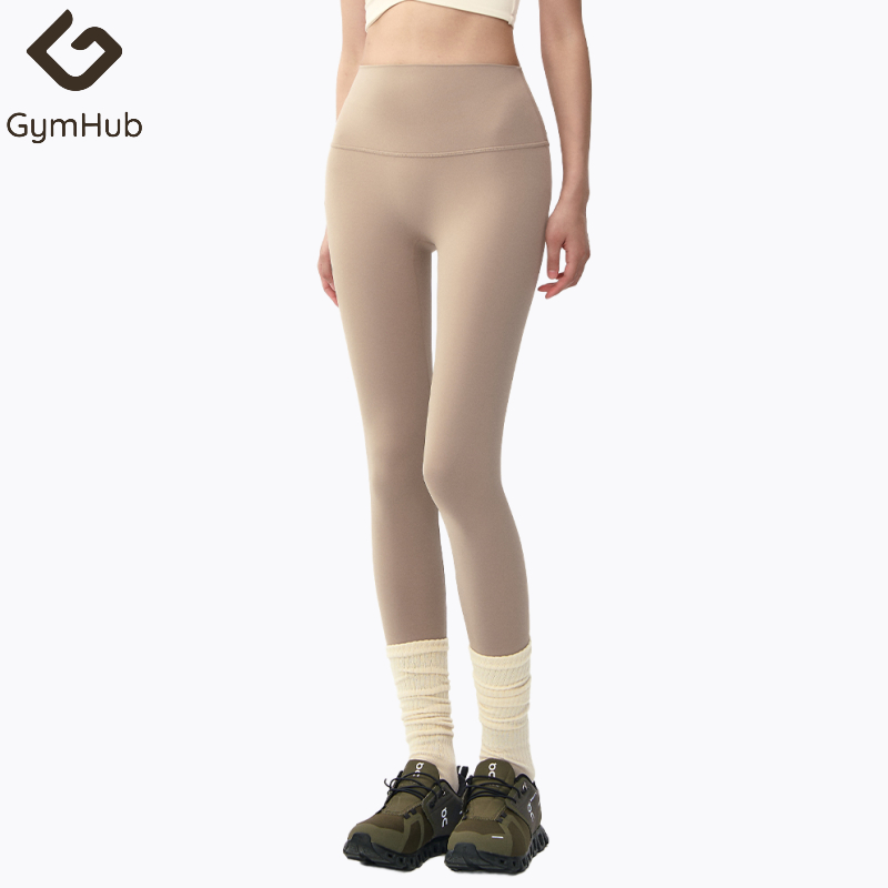 GymHub  กางเกงโยคะเอวสูงสำหรับผู้หญิง เนื้อสัมผัสแบบเปลือย กระชับสัดส่วน เก็บพุง ยกก้น ดูเพรียว