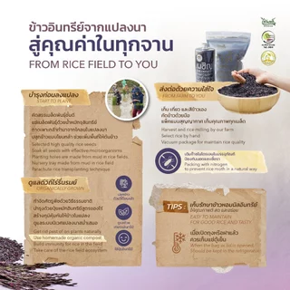 ไร่รื่นรมย์ ข้าวหอมนิลอินทรีย์ 1 (Kg.) Organic Hom Nin Black Rice (pack)