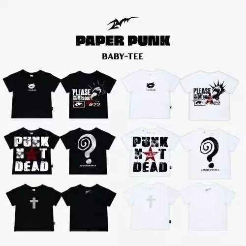 (🔥จัดส่งด่วน 1 วัน!) 22wrldwidee Paper Punk Baby Tee รวมเสื้อยืดทรงครอปสุดเท่ห์! (AD127-AD129)