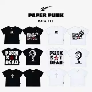 (🔥จัดส่งด่วน 1 วัน!) 22wrldwidee Paper Punk Baby Tee รวมเสื้อยืดทรงครอปสุดเท่ห์! (AD127-AD129)