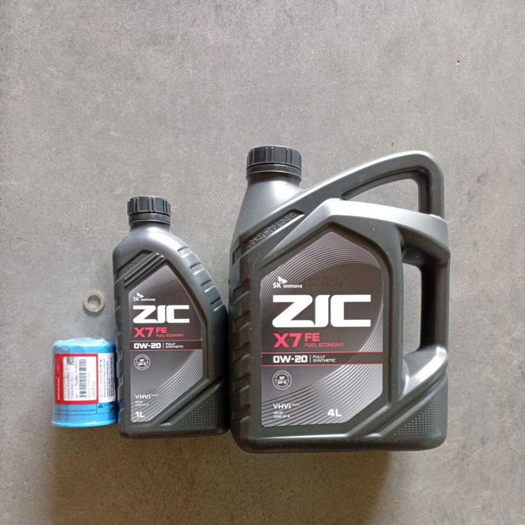 น้ำมันเครื่องZIC 0W-20เบนซินสังเคราะห์แท้เด๊กซอส1แกลลอน4ลิตร