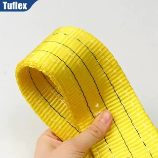 Tuflex สายพานยก 3 ตัน มีห่วงหัว-ท้าย สลิงแบน สลิงผ้าใบ สายลากรถ สายพานยกของทุกชิด หลายขนาด
