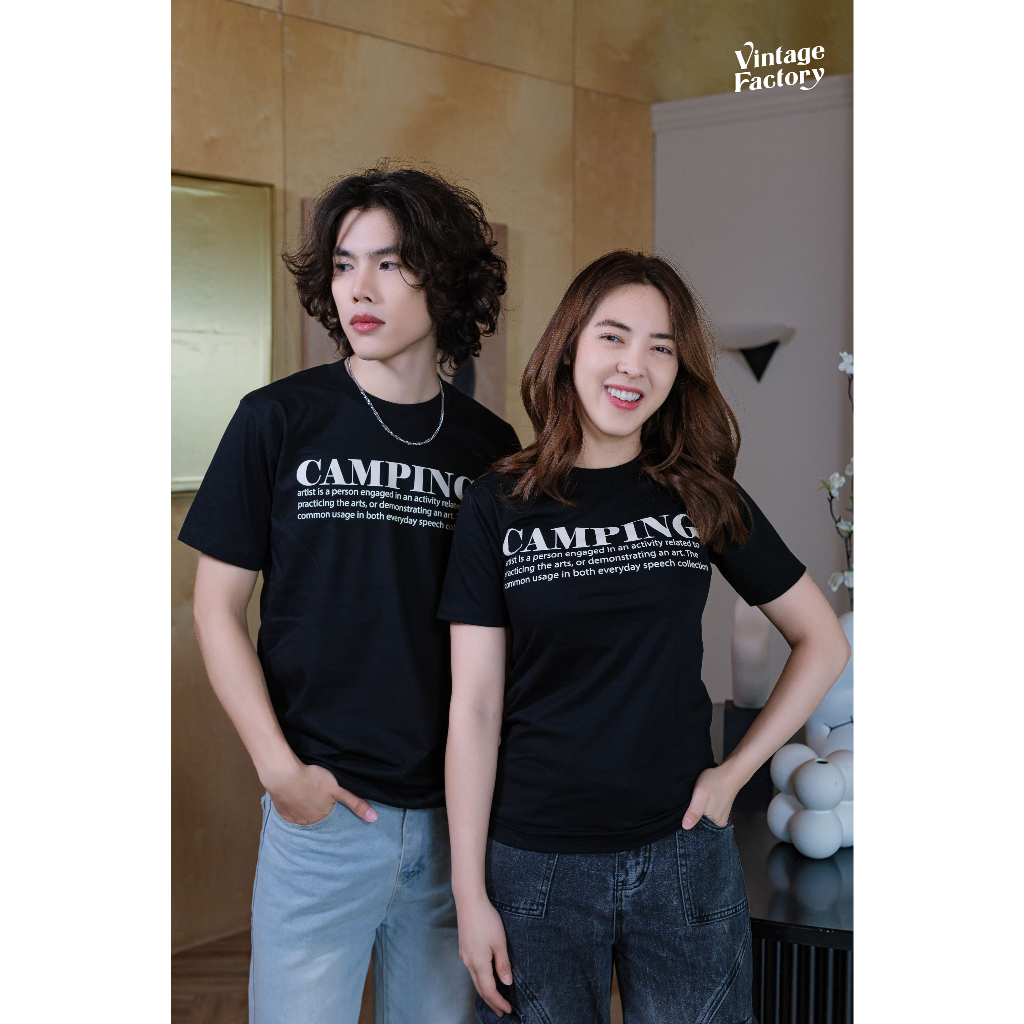 VINTAGE FACTORY เสื้อยืด Cotton100%  GLASSHOUSE -  เทคนิคซิลค์สกรีน สีจมลงเนื้อผ้าติดแน่นทนนาน