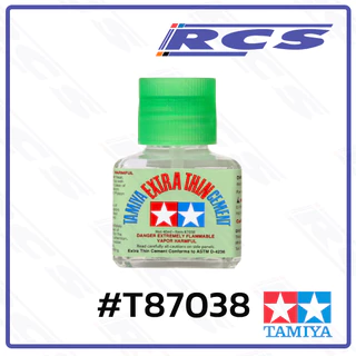 TAMIYA 87038 EXTRA-THIN CEMENT (40ml) กาวสำหรับการทำโมเดลพลาสติก ฝาเขียว