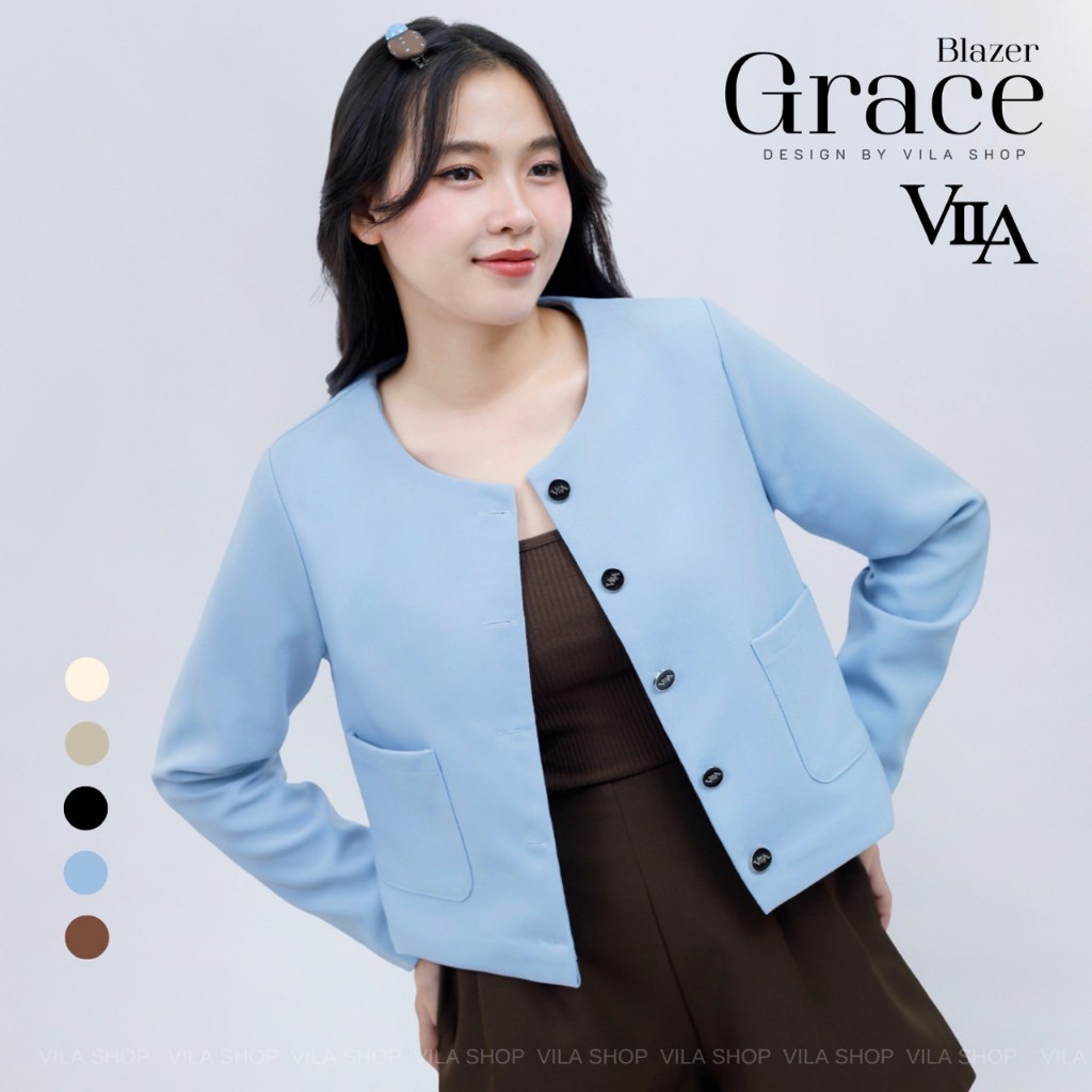 (พร้อมส่ง) VILA | Grace Blazer VL110 เสื้อเบลเซอร์ กระเป๋าหน้ามีซับทั้งตัว