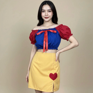 เซ็ตสโนว์ไวท์ สโนว์ไวท์ ชุดเซตกระโปรงเสื้อแขนตุ๊กตา