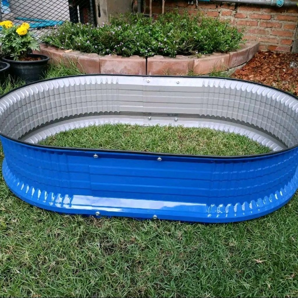 กระบะเมทัลชีทปลูกต้นไม้สีน้ำเงิน ขนาด60*100*20 และ 60×70×20