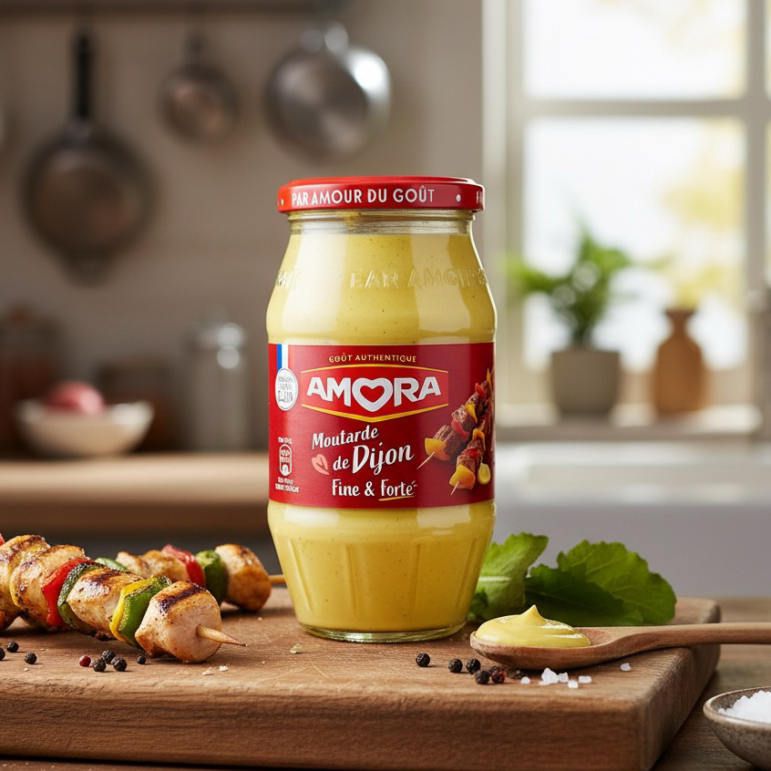 AMORA Dijon Mustard 430g อโมรา ดิจองมัสตาร์ด ขนาด 430 กรัม *ออกใบกำกับภาษีแจ้งได้