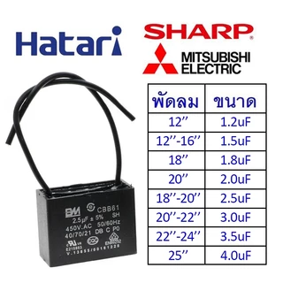 คาปา 1.5/1.8/2/3.5uF คาปาซิเตอร์ อะไหล่ Capacitor คาปาซิสเตอร์ แคป cap พัดลม อะไหล่พัดลม พัดลมตั้งโต๊ะ ตัวเก็บประจุ