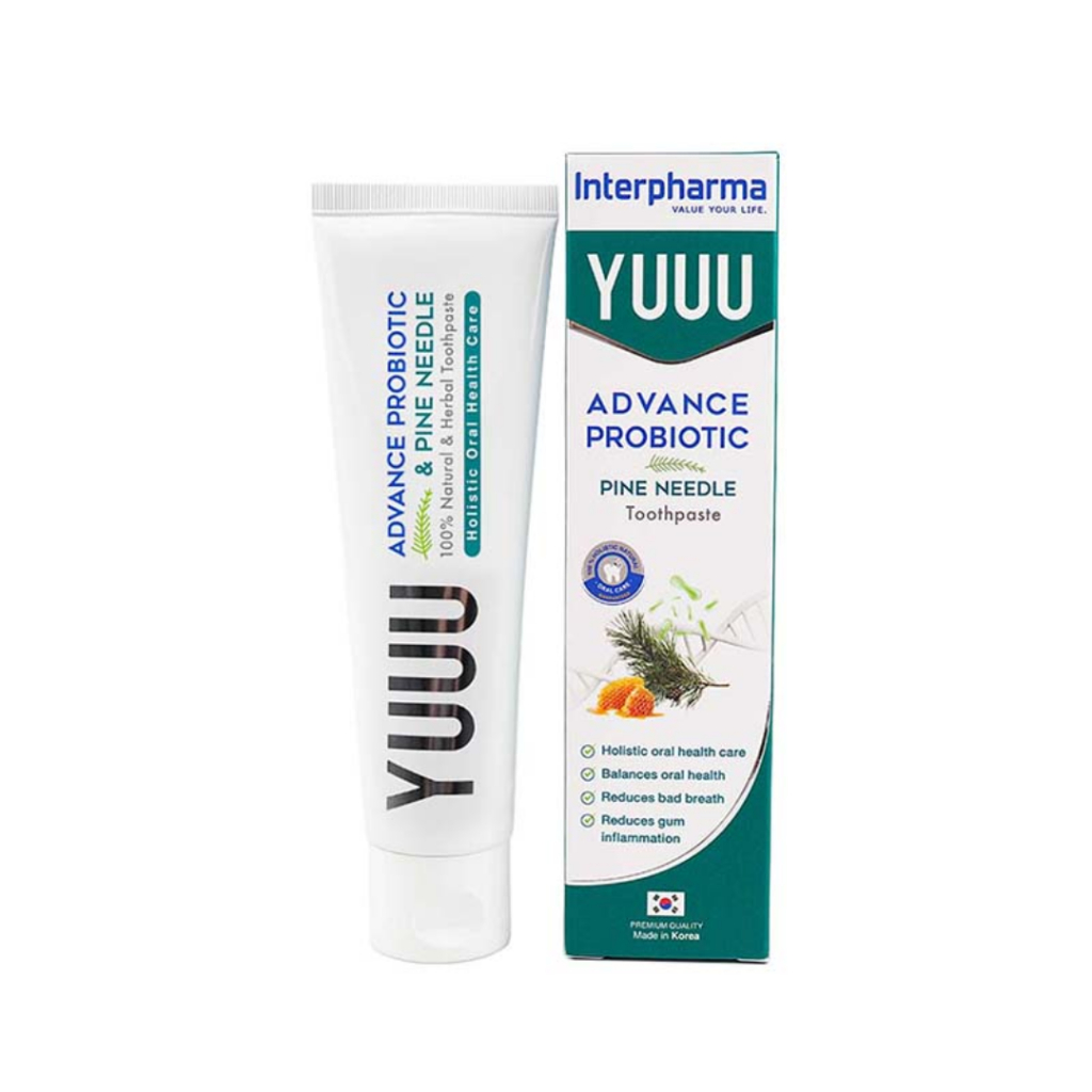 YUUU Advance Probiotic & Pine Needle ยาสีฟันโปรไบโอติก และ น้ำมันสนเกาหลี 120 กรัม ลดอาการเสียวฟัน ลดคราบพลัค