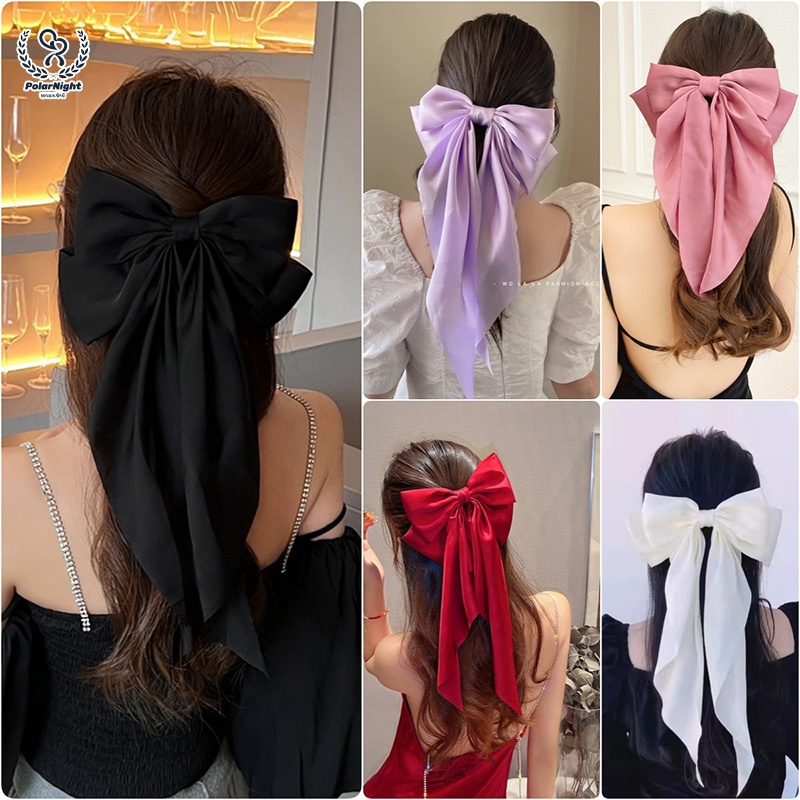 Polar_night💕💕ราคาถูกที่สุด กิ๊บติดผมโบว์ สไตล์เกาหลี แฟชั่นสําหรับผู้หญิง ขนาดใหญ่ เครื่องประดับผมแฟชั่น