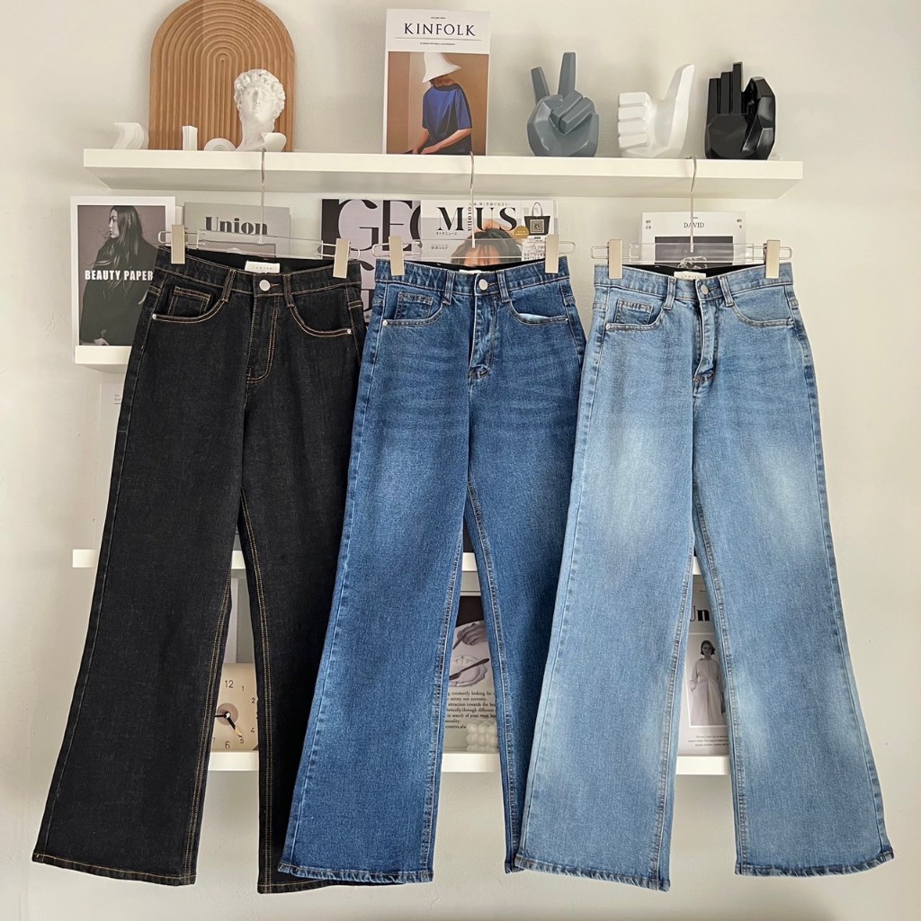 Lawyer Store | [34228] กางเกงยีนส์ขายาว แต่งยางยืดด้านในสีดำ กางเกงยีนส์ ใส่ได้ในทุกโอกาส สินค้ามี 3