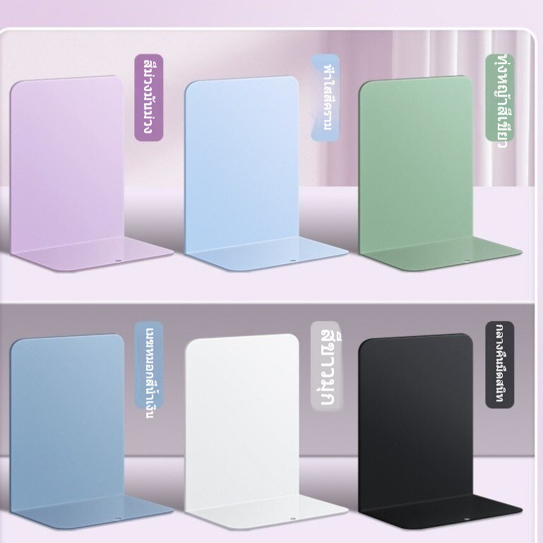 【จัดส่งภายใน 24h】ฉากโลหะกั้นหนังสือ ขนาดใหญ่พิเศษ ที่กั้นหนังสือโลหะ 1คู่ (2ชิ้น) book divider ที่จัดระเบียบหนังสือ ทรงL - รูปที่ 3