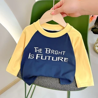 เสื้อยืดแขนยาวเด็ก เสื้อแขนยาวเด็ก ผ้านุ่ม ใส่สบาย พิมพ์ลาย มีหลายสีให้เลือก