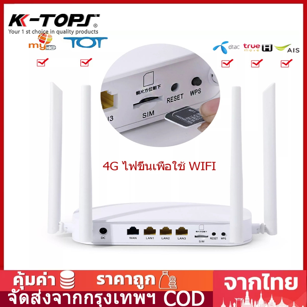 เร้าเตอร์ใส่ซิม เราเตอร์ 4G/5G Router wifi 300 Mbps 2.5Ghz ใช้ได้กับซิมทุกเครือข่ายเสียบใช้เลยไม่ติด