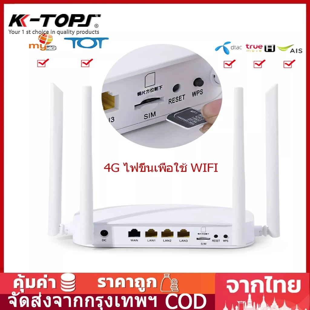เร้าเตอร์ใส่ซิม เราเตอร์ 4G/5G Router wifi 300 Mbps 2.5Ghz ใช้ได้กับซิมทุกเครือข่ายเสียบใช้เลยไม่ติดตั้ง ขยายสัญญาณ wifi