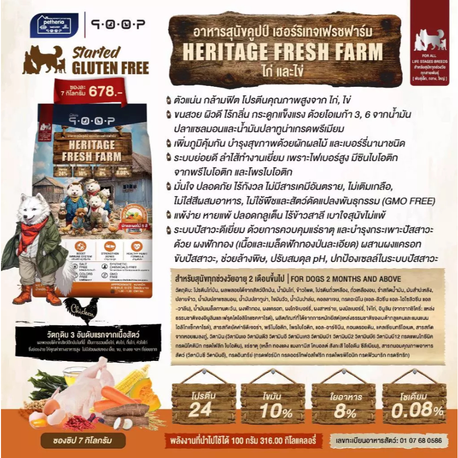 Petheria QOOP อาหารเม็ดสุนัขคูปป์ ตัวแน่น กล้ามฟิต เกรดกลูเตนฟรี สำหรับสุนัขทุกช่วงวัย ทุกสายพันธ์ ขนาด 7 กิโลกรัม - รูปที่ 5