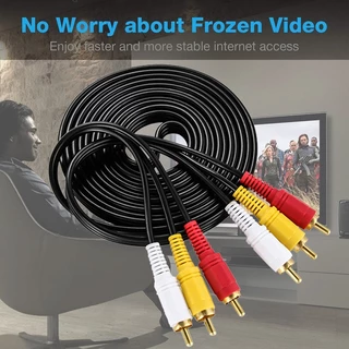 สายRCA สาย AV เข้า 3 ออก 3 สายสัญญาญเสียง RCA AV Audio 3.5mm ขนาด 1.5เมตร สำหรับกล่องดิจิตอลเข้าTV / DVD
