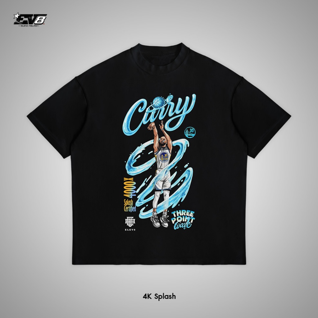 Elev8 Slam เสื้อOversized เสื้อยืดแฟชั่นบาส: 4K Splash ผ้าCotton100% สกรีน DTG
