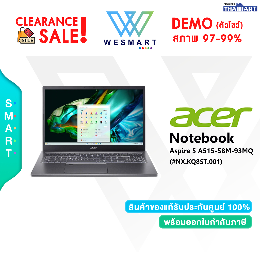 (Clearance0%) Acer Aspire 5 A515-58M-93MQ (NX.KQ8ST.001) : Intel Core i9-13900H/16GB/SSD 512GB/Warra