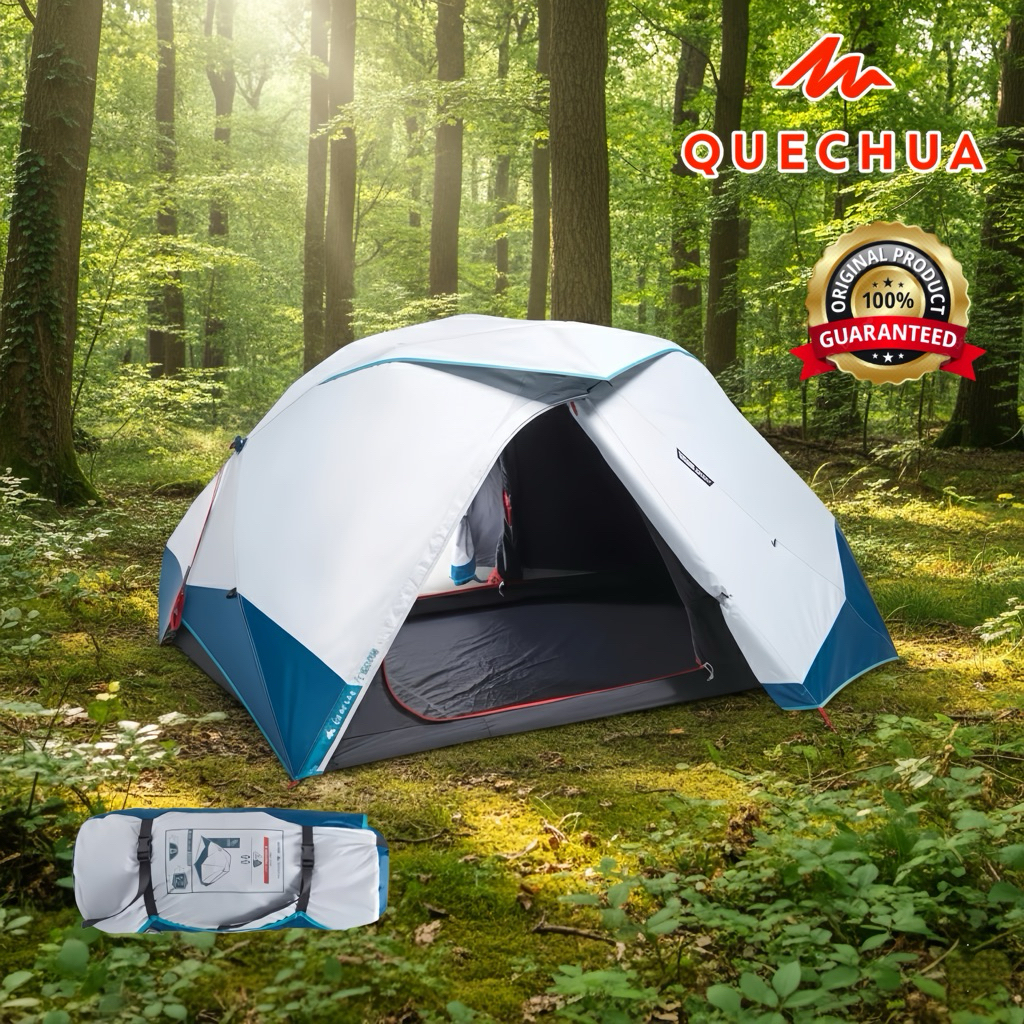 เต็นท์ตั้งแคมป์สำหรับ 2 คน ”ผ้า FRESH & BLACK“ รุ่น 2 SECONDS EASY (สีขาว) QUECHUA