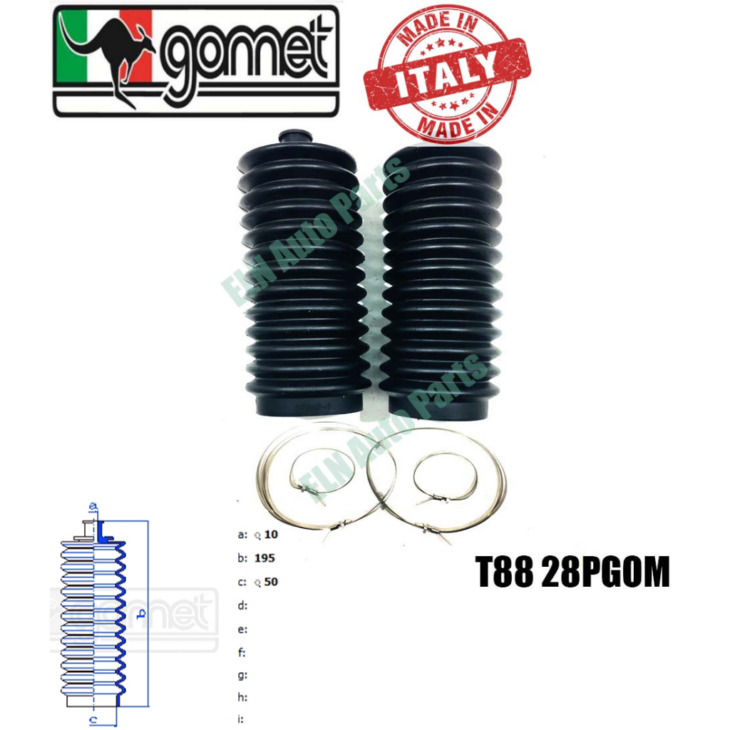 ยางหุ้มแร็ก/ยางกันฝุ่นแร็ก (steering rack boot) JAGUAR XJ6, XJ12, XJs ปี 1968-1991(คู่)
