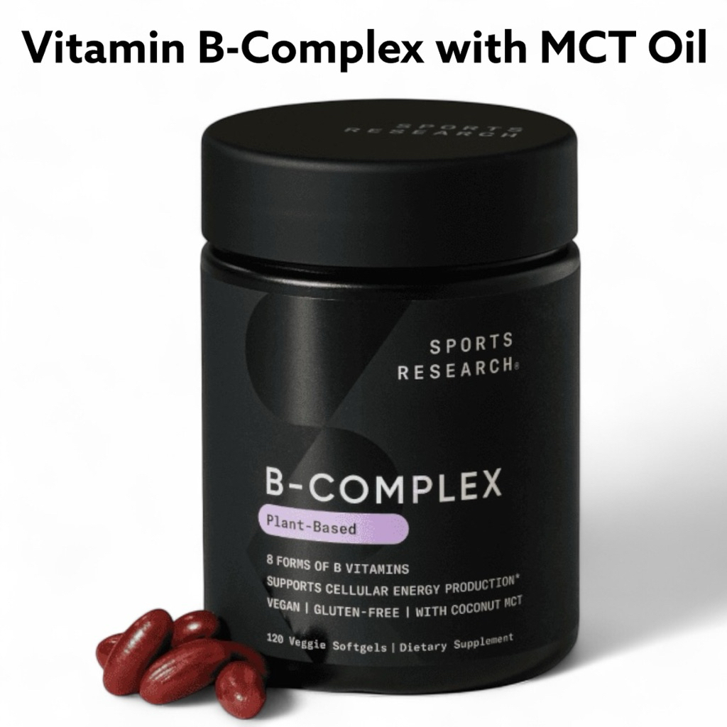Sports Research Vitamin B-Complex - Full Spectrum of B Vitamins - Plant-Based Vegan-Friendly Formula