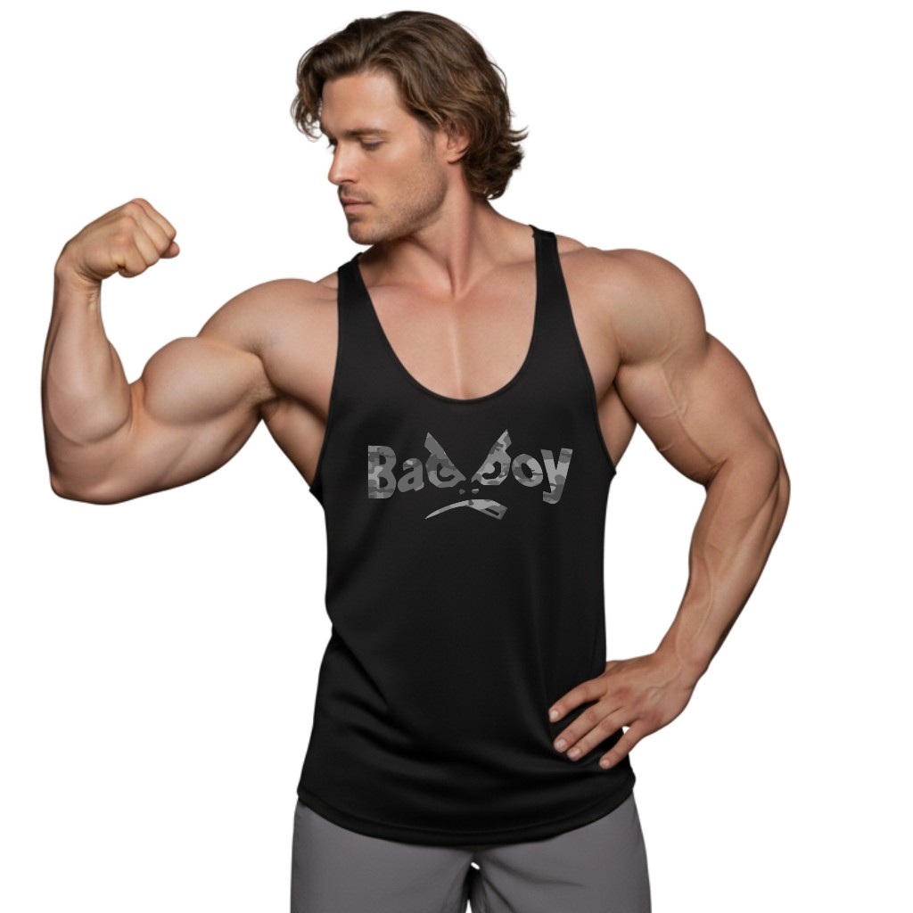 BAD BOY เสื้อกล้ามเพาะกายทรงคลาสสิค Bodybuilding Dry Fit Gym Tank Top