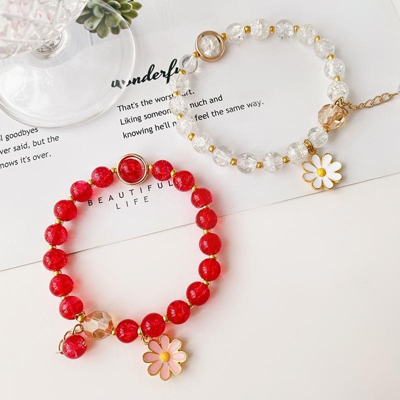 ของสวย ส่งไวจ้าสร้อยข้อมือคริสตัล ลูกปัด แต่งจี้ดอกไม้ รูปที่ 6