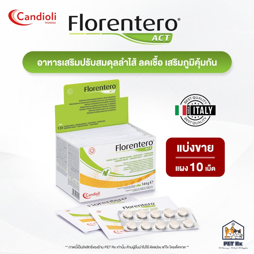 [แบ่งขาย!] Candioli : Florentero ACT [แท้💯] อาหารเสริมปรับสมดุลลำไส้ สำหรับสุนัขและแมว 🇮🇹