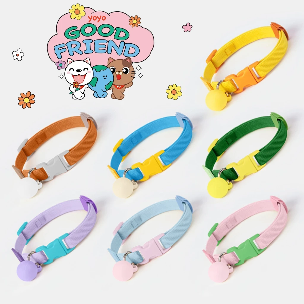yoyopet ปลอกคอสัตว์เลี้ยง สีพาสเทล นุ่มสบาย ปรับได้ thumbnail 8