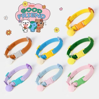 yoyopet : pet collar ปลอกคอสัตว์เลี้ยง สีพาสเทล นุ่มสบาย ปรับสายได้ ปลอกคอแมว สุนัขพันธุ์เล็ก