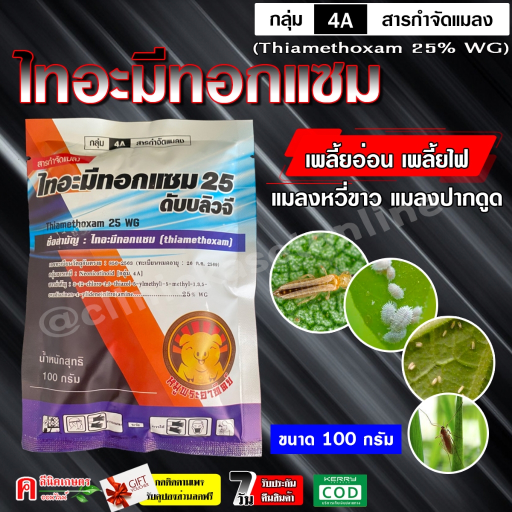 ชุดคู่เพลี้ย 2 ตัวบวก (คาร์บาริล 100g+ไทอะมีทอกแซม 100g ) ชนิดน็อคและดูดซึม กำจัดหนอน เพลี้ย แม่บิน ราคา ถูกที่สุด ดีลบีเคเค แกลเลอรีภาพที่ 3