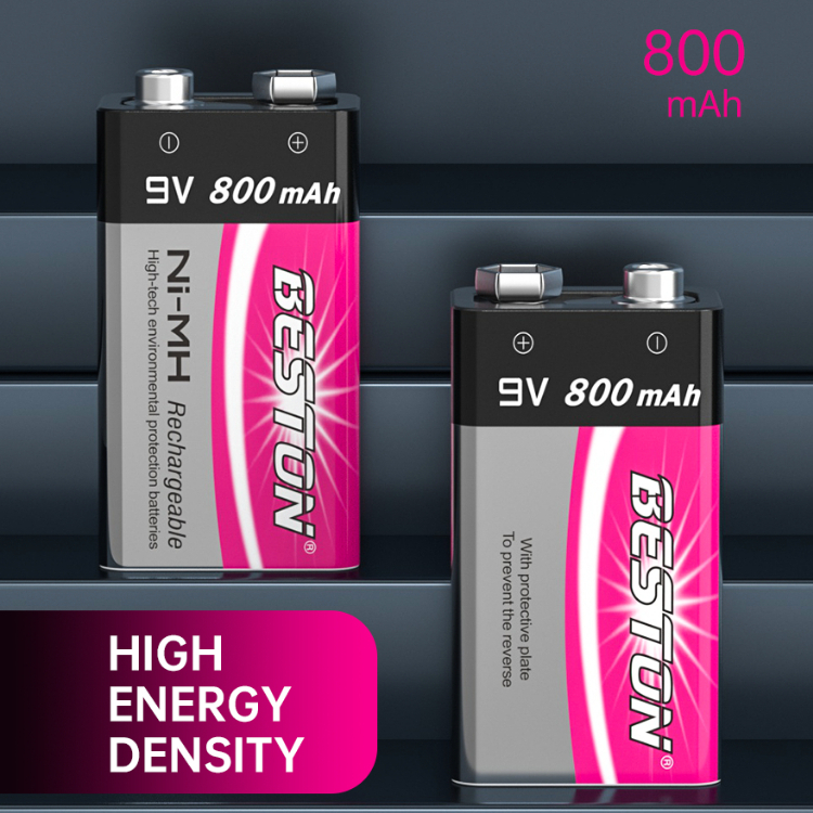 ถ่านชาร์จ BESTON 9V 800 mAh Li-ion Rechargeable Battery ถ่านชาร์จ คุณภาพสูง ราคาถูก