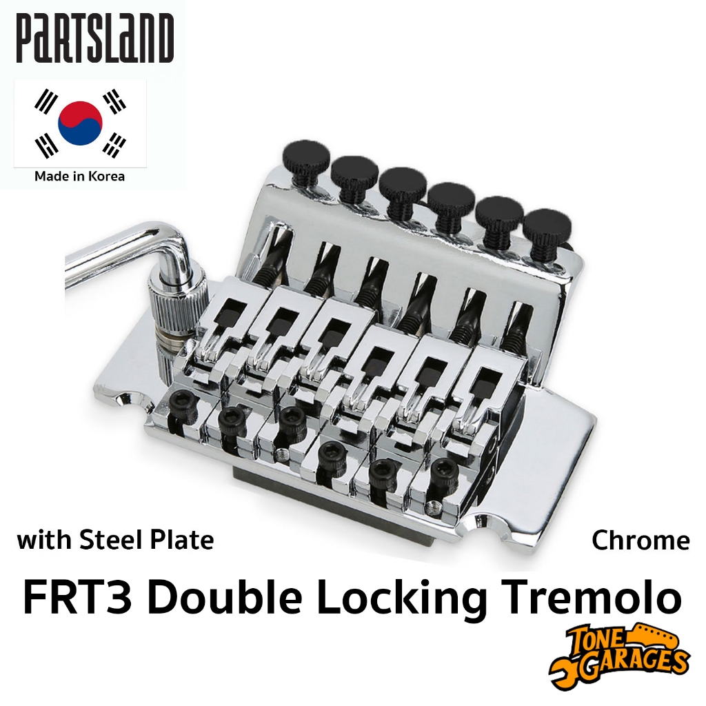 Partsland FRT3 Floydrose Style Double Locking Tremolo with Steel Plate (Chrome) ชุดคันโยก กีต้าร์ ฟรอยโรส