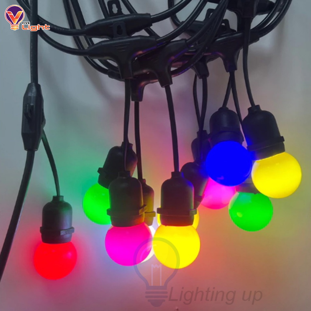หลอดปิงปองสี LED 3W ขั้วE27 หลอดไฟสี Led Light หลอดไฟสี หลอดแต่งสวน หลากสี เป็น PVC ตกไม่แตก