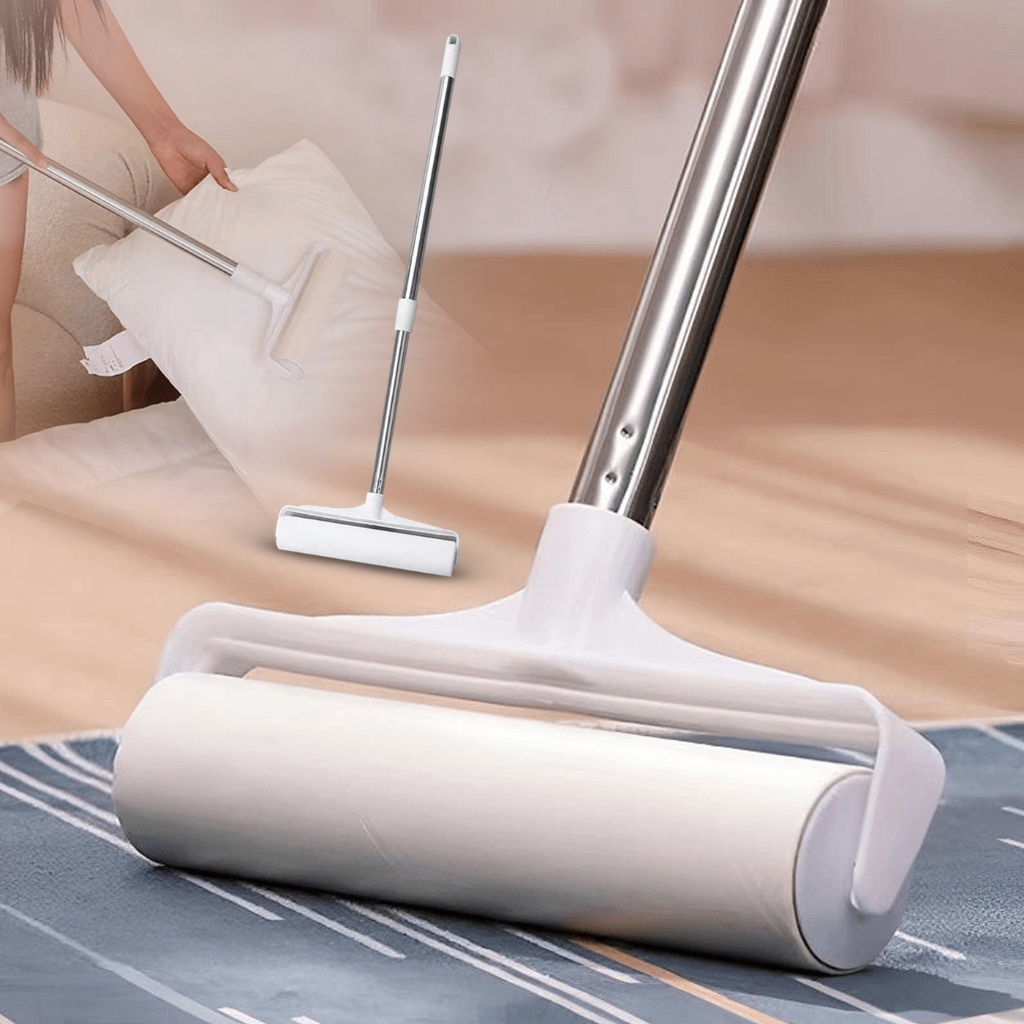 ลูกกลิ้งเก็บฝุ่น ความกว้าง24cm ยืดได้ กลิ้งกำจัดฝุ่นแบบยาว กระดาษกาวเก็บขน ทำความสะอาด เส้นผมและฝุ่น - รูปที่ 5