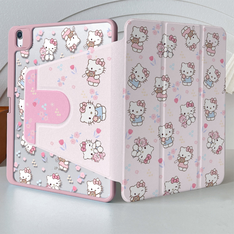 ✨พร้อมส่ง✨เคสiPadหมุน 360° Hellokitty Gen11/10 Air7/6 13 Gen12 Pro11 flower เคสไอแพด Air5 Gen6 Mini7 – โปรปัง