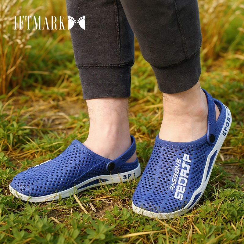 IFTMARK รองเท้ารูระบายอากาศ รองเท้าแตะกันลื่น รองเท้าชายหาดลำลอง น้ำหนักเบา ลดแรงกระแทก สไตล์กีฬา
