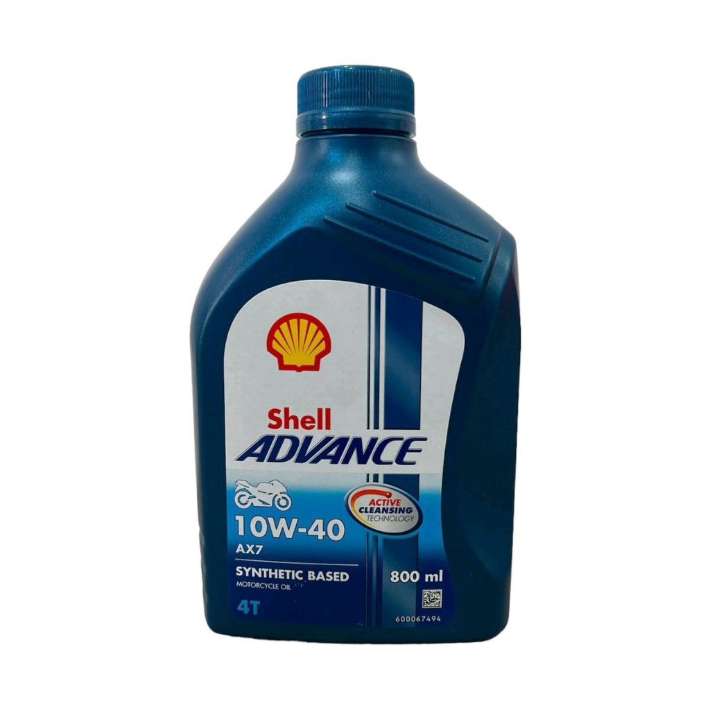 น้ำมันเครื่อง มอเตอร์ไซค์ Shell Advance 4T AX7 10W-40 ปริมาตร 0.8 L ระบบเกียร์ธรรมดา Motorcycle