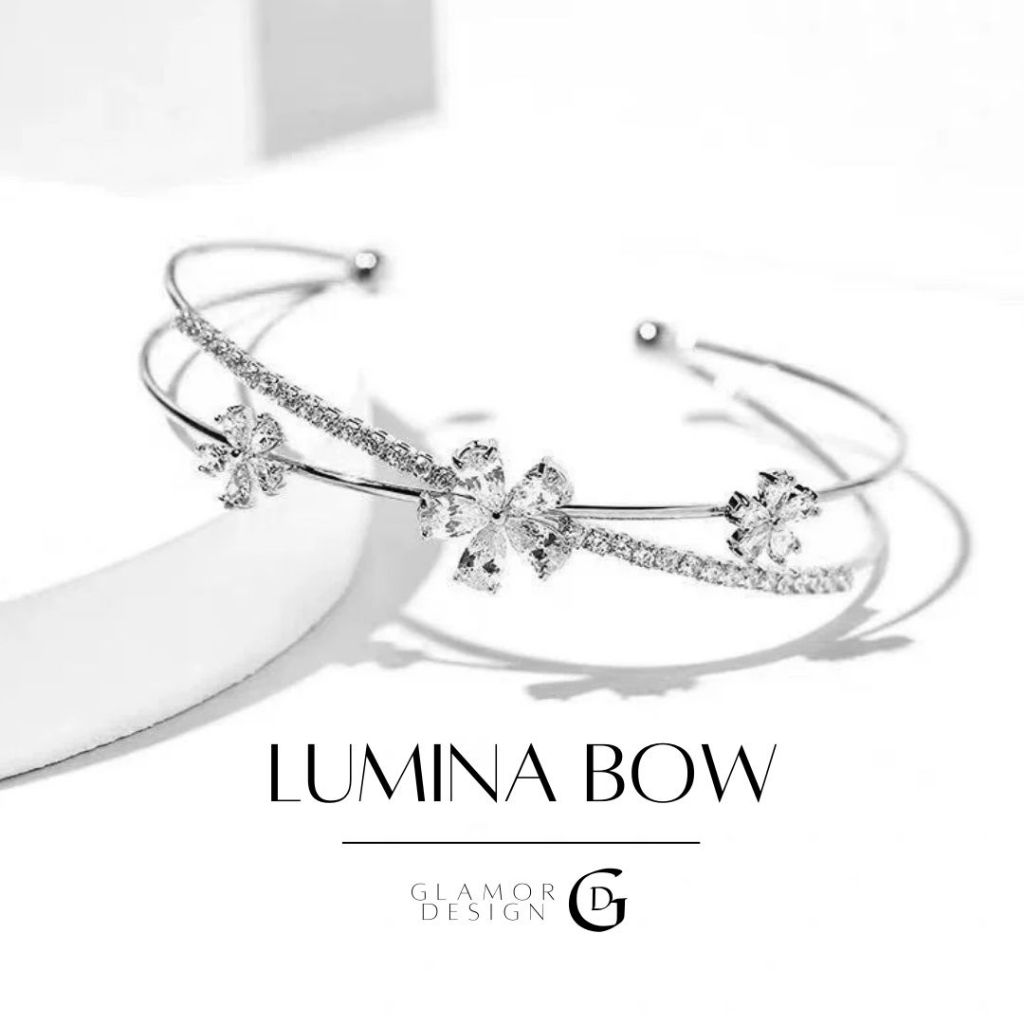 GLAMOR✨กำไล Lumina Bow สร้อยข้อมือเงินแท้ กําไลข้อมือเงิน สร้อยข้อมือแฟชั่น สร้อยข้อมือลิงเกอร์