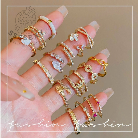 SSSEXY [โปรโมชัน] แหวนแฟชั่นอัปเดตใหม่! สไตล์อินสตาแกรม ✨ หลายแบบ เก็บให้ครบทุกลุค C003
