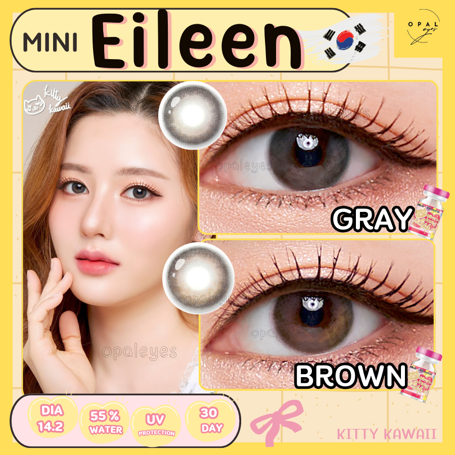 Kitty Kawaii รุ่น Mini Eileen คอนแทคเลนส์ ขนาดมินิ  Brown / Gray✨ขายดี🍭