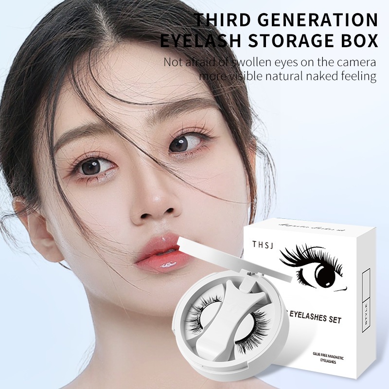 Dreehalo ขนตาปลอมแม่เหล็ก1 คู่ 0 กาว นำกลับมาใช้ใหม่ได้ 3d ขนตาปลอม F134