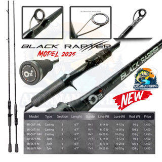 คัน O2+ รุ่น Black Rapter 2025 ด้ามจับ Carbon Mesh