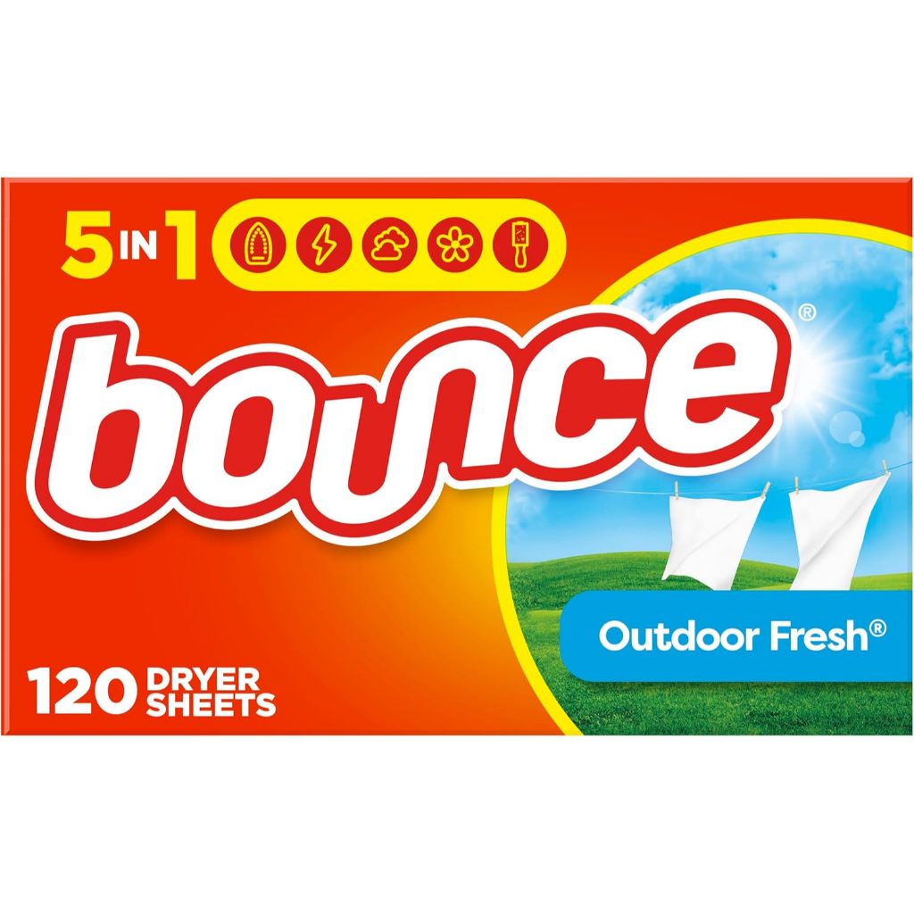Bounce Dryer Sheets Laundry Fabric Softener (Outdoor Fresh Scent, Fresh Linen Scent an Free & Gentle) 120 and 240 Sheets