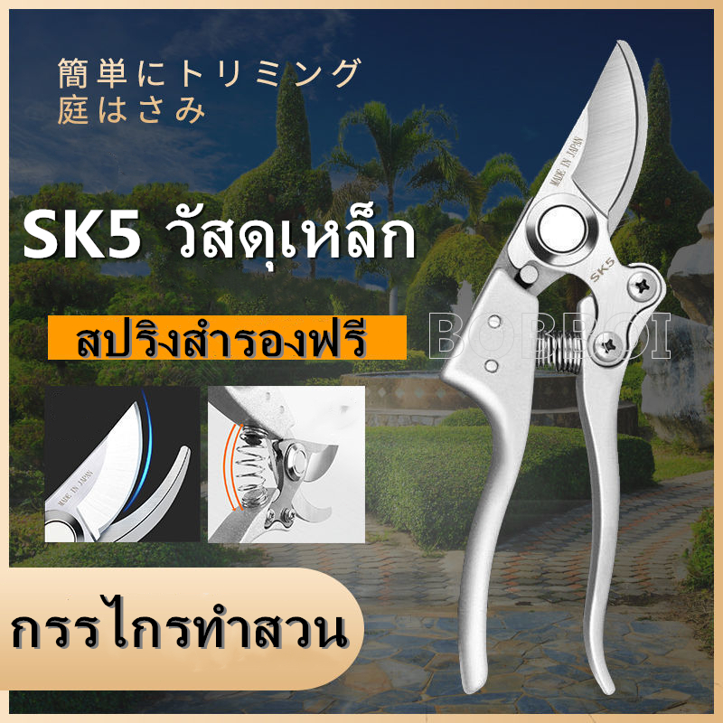 กรรไกรตัดสวน กรรไกรตัดผลไม้ SK5 กรรไกรตัดแต่งกิ่ง เครื่องมือตัดแต่งกิ่ง